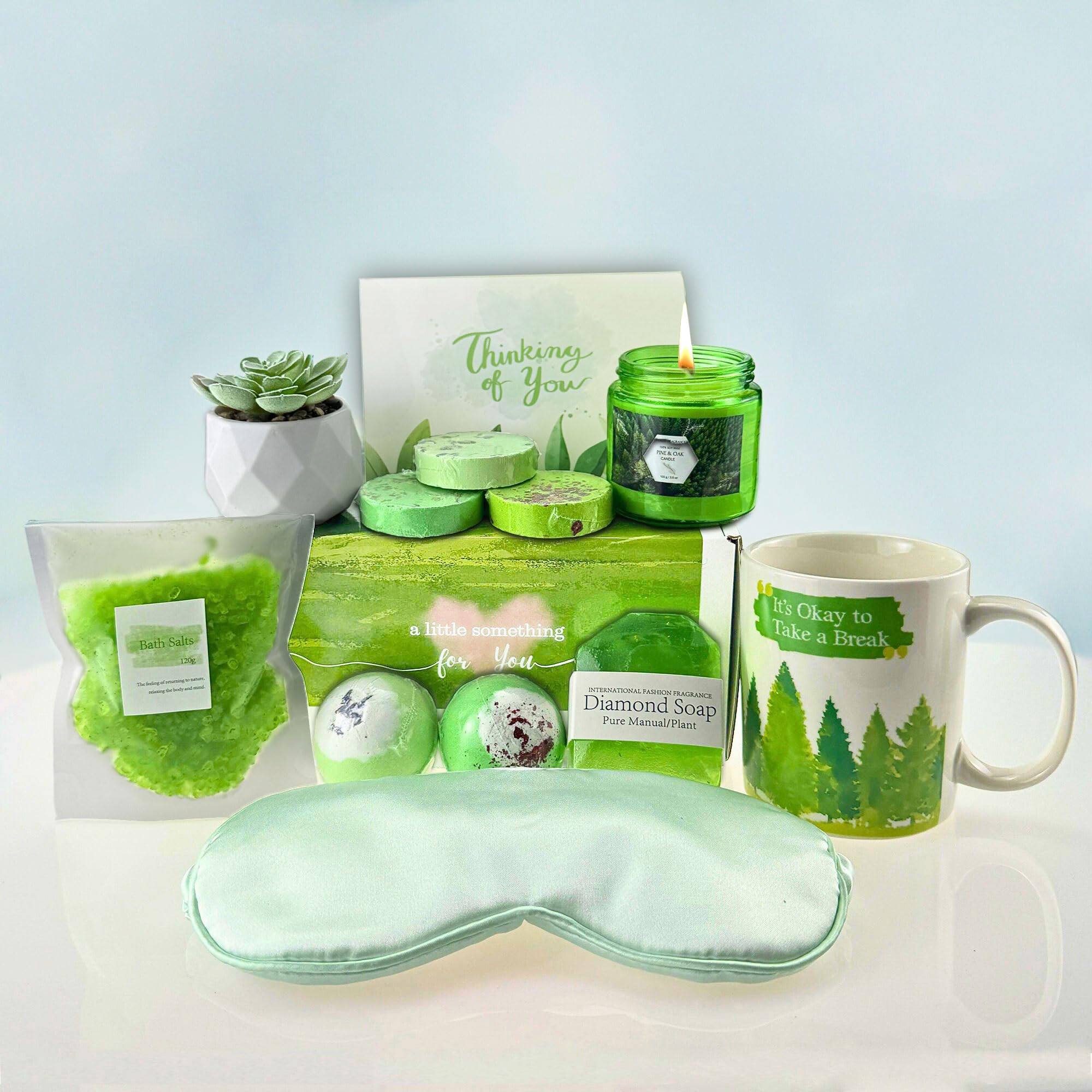 Thinking of You Unique Gifts, 12 Pieces Birthday Gifts Care Package for Women, Relaxing Spa Basket Box Gift Set for Her Mom Sister Best Friends