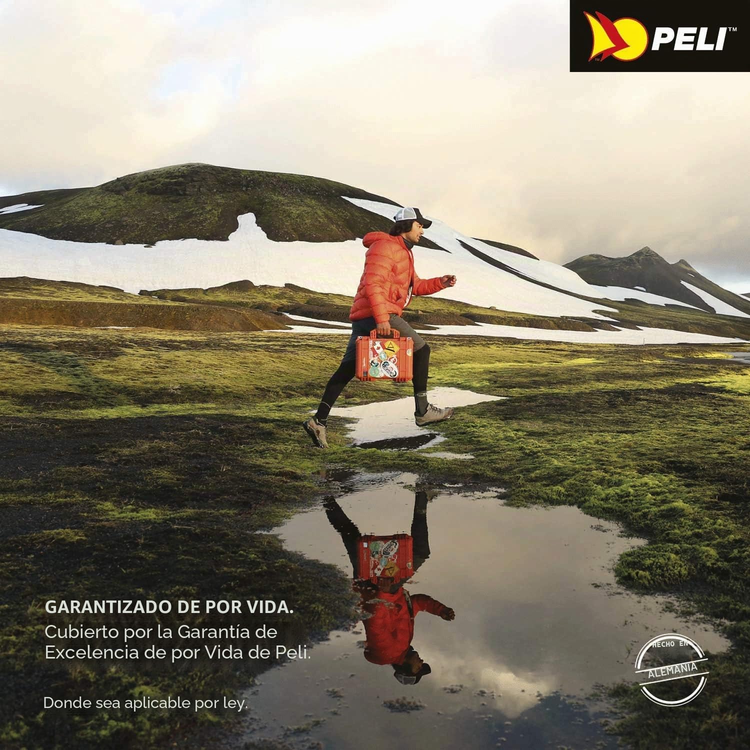 PELI 1400 Maletín técnico para el Transporte de Equipos electrónicos, audiovisuales y fotográficos, IP67 estanco, 9L de Capacidad, Fabricado en Alemania, con Espuma Personalizable, Color Amarillo