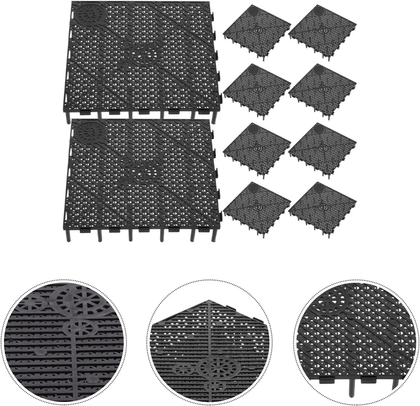 20pc Fish Tank Bottom Plate, Sand Gravel Board PVC Splicing Clapboard Bottom Sand Fish Tank Divider Aquarium Stand Gravel Board (Black)