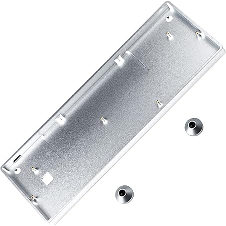 NPKC GH60 Anodizing Aluminum CNC Case for 60% Mechanical Gaming Keyboard Compatible Poker2 Pok3r Faceu 60 with ALU Feet (Silver)