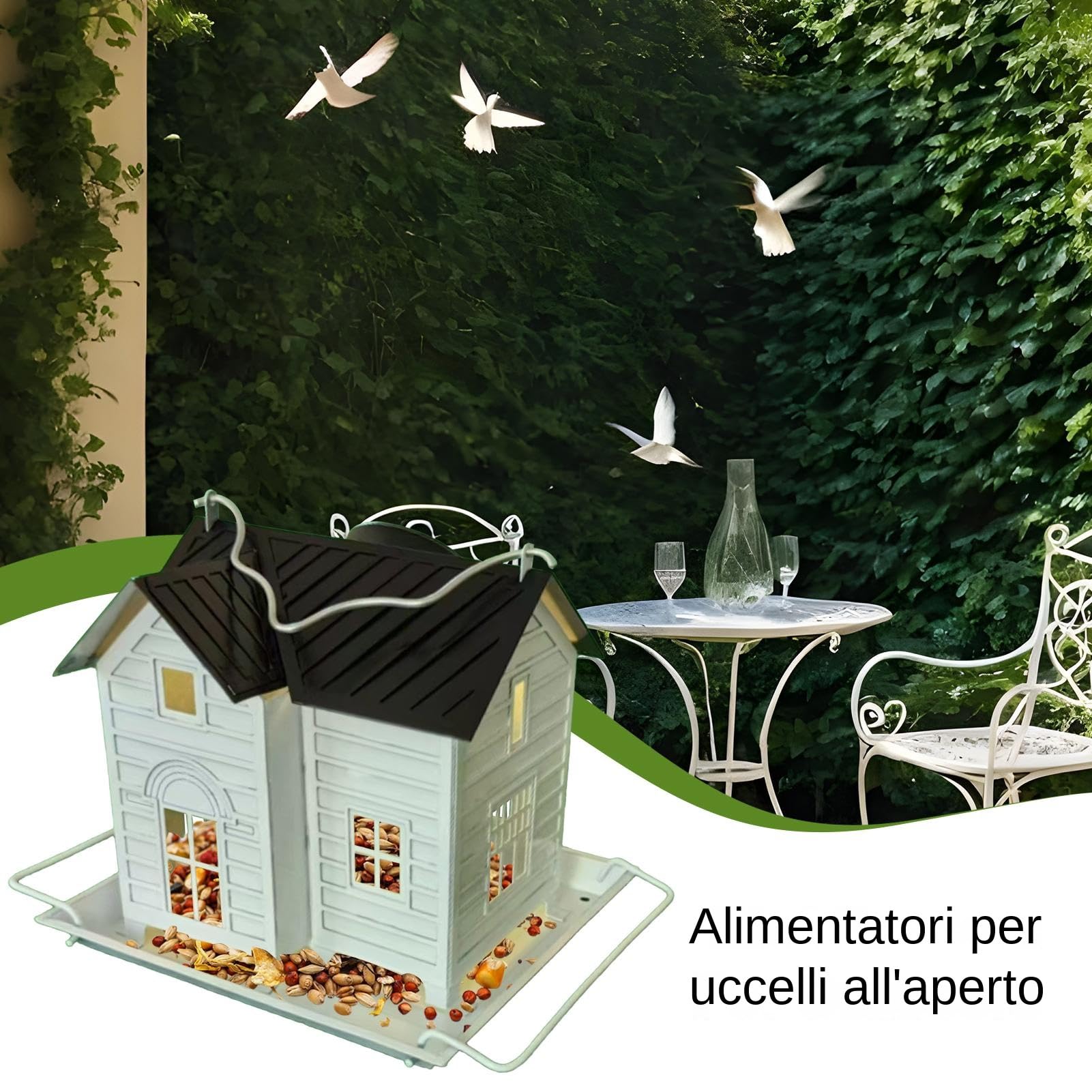 Solar Bird Feeder, Hangable Metal Hummingbird Food Dozownik Żywności, Solar-Powered Light for Nighttime Illumination, Bluebird Feeding Station, idealny do ogrodów, farm, backyards