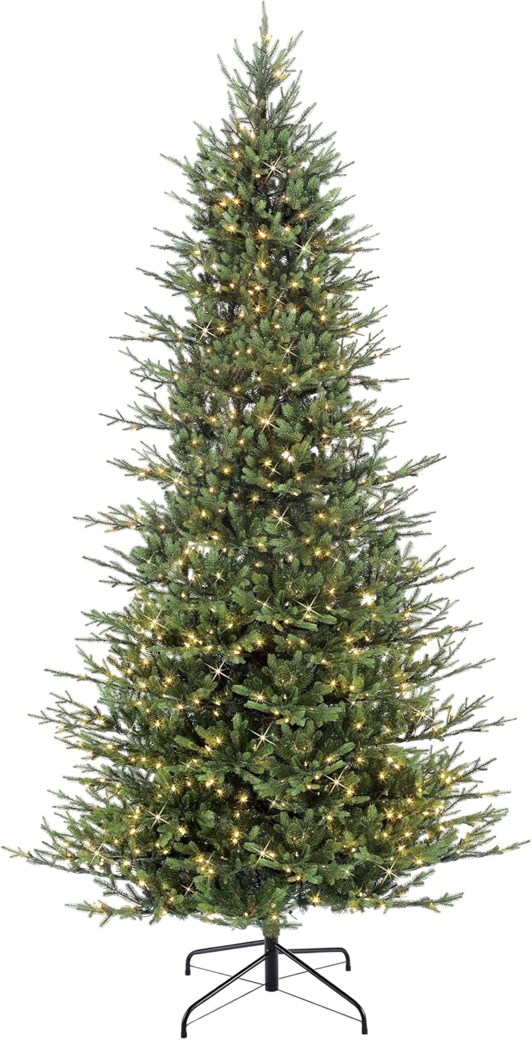 Puleo International 9 Foot Pre-Lit Slim Balsam Fir Artificial Christmas Tree with 800 Clear Lights artificial tree