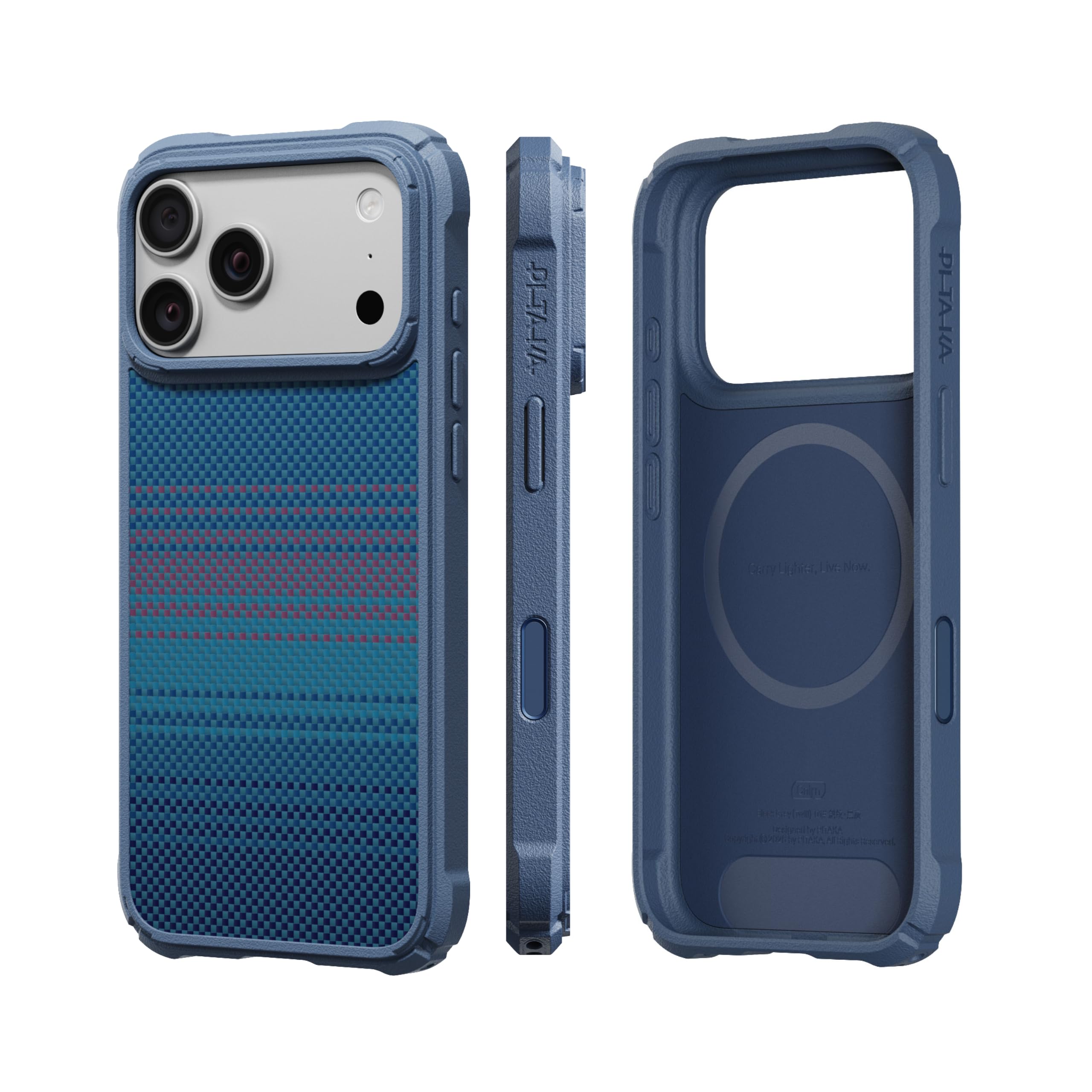 pitaka for iPhone 18 Pro Case Military-Grade Drop Protection, Midnight