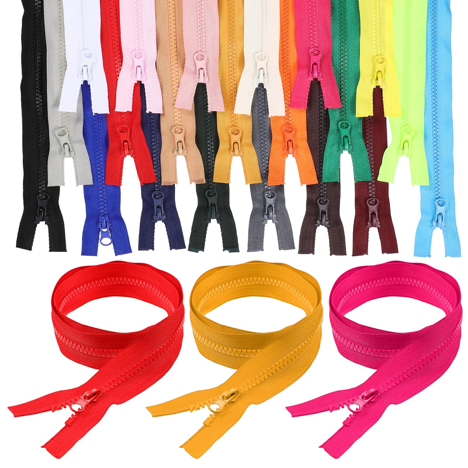 SEWACC 30 Stück Reißverschlüsse Zum Nähen – Bunt, Universell – Für Taschen, Kleidung, Geldbörsen
