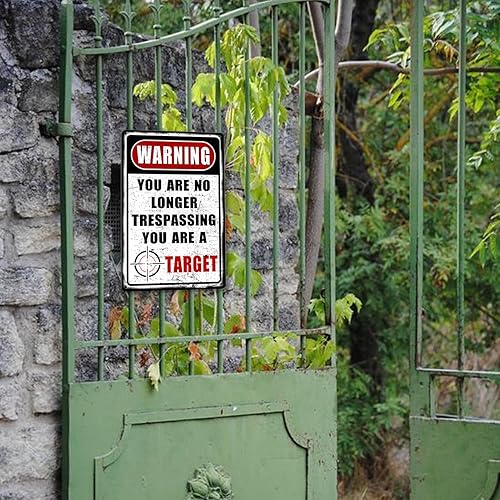 Miniatura 3 de Letreros de metal divertidos de "No Trespassinging", letrero de metal vintage de advertencia para patio, propiedad privada, letrero de metal para