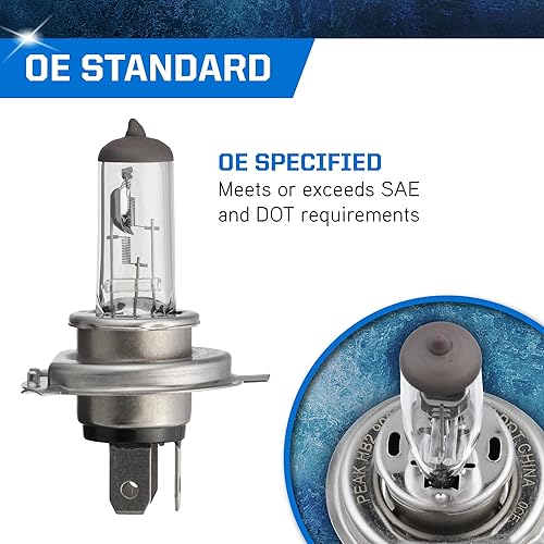 Miniatura 2 de PEAK Bombilla halógena de repuesto para faros delanteros 9003 OE de calidad estándar