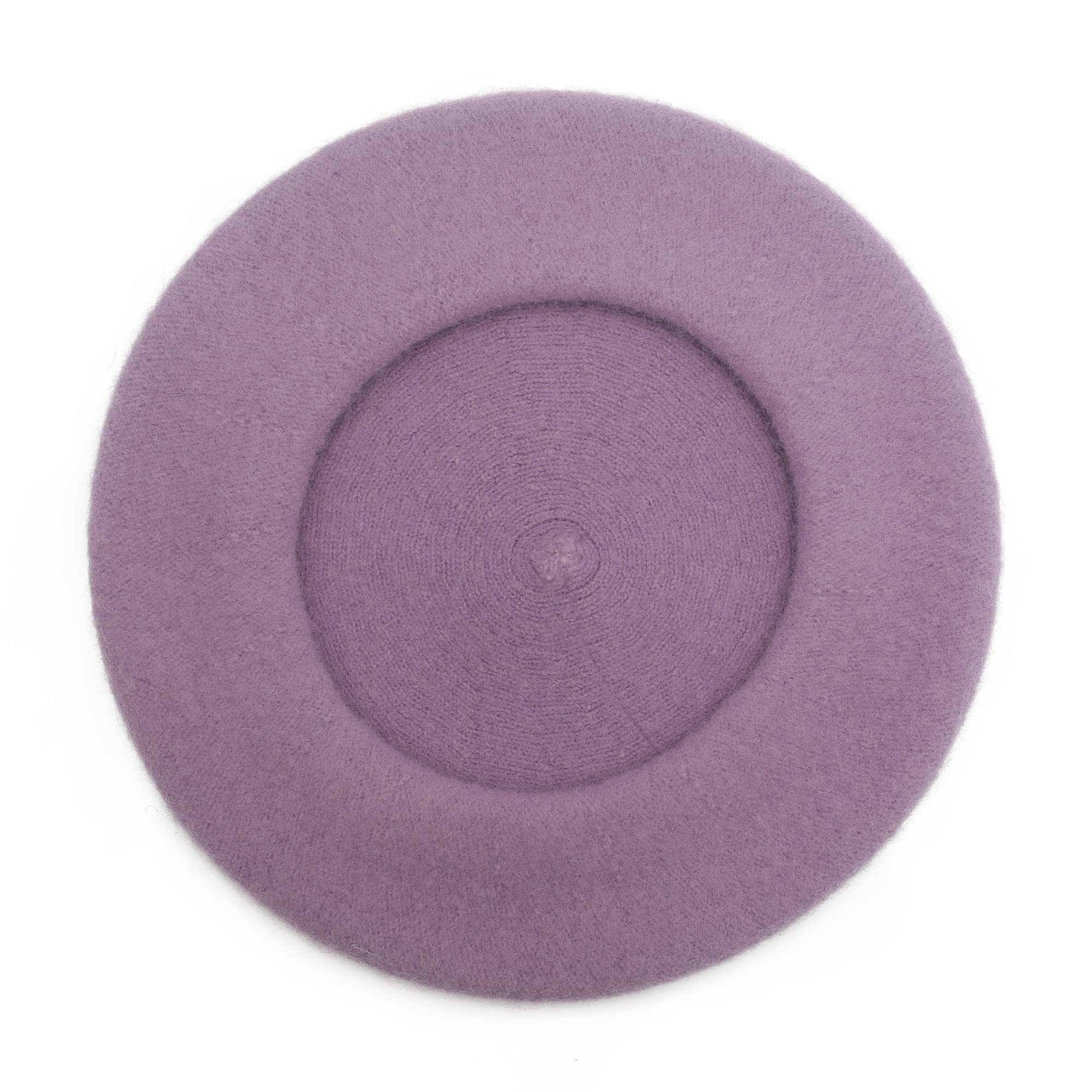 ZLYC Wool Kids Beret Hat Girls Solid Color Artist French Beret Cap(Lavender) - Image 3