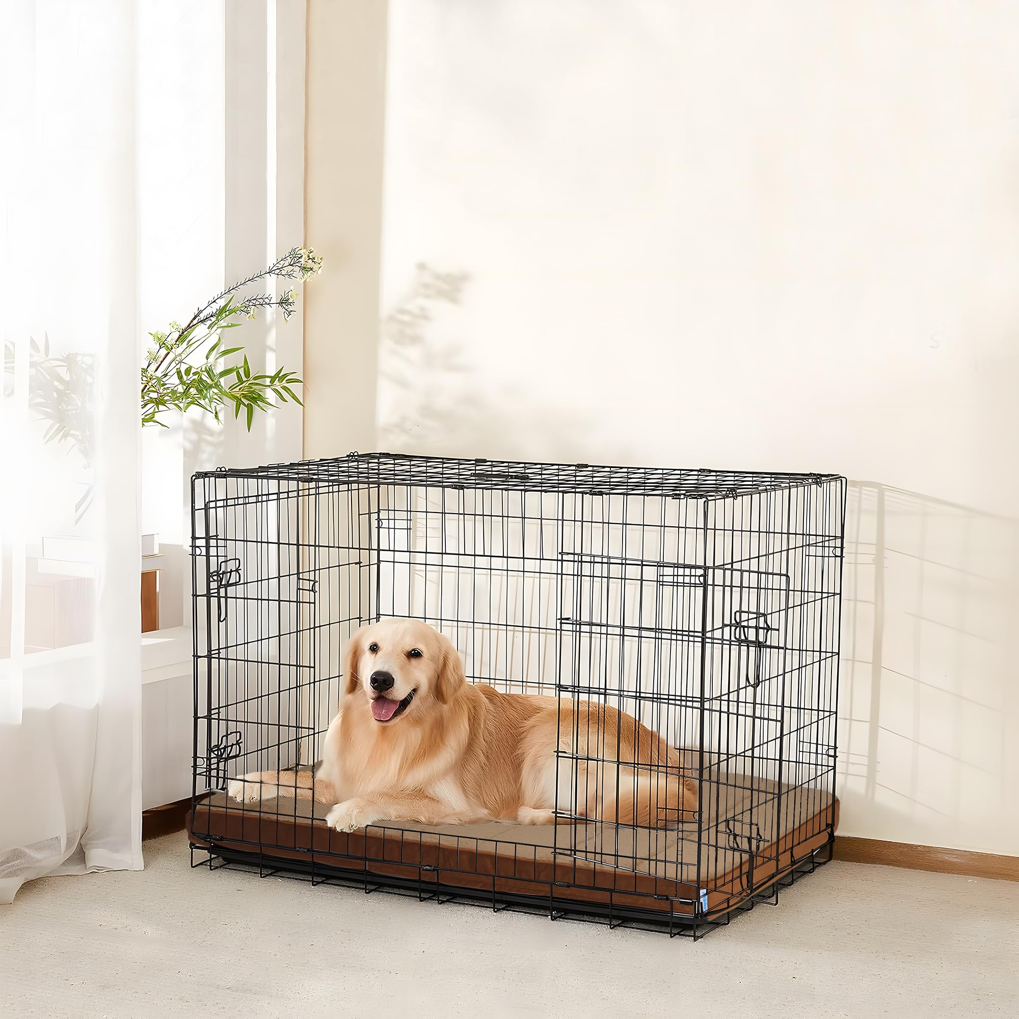 Dog Bed for Large Dog - Orthopedic Pet Beds with Memory Foam, Waterproof Removable Washable Cover with Non-Slip Bottom, Khaki, 35" L x 23" W x 3" H - image 6