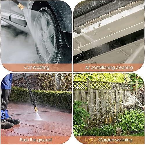 Miniatura 5 de Lavadora a presión inalámbrica, 20 V máx. 319 PSI Lavadora eléctrica inalámbrica con batería recargable de 2000 mAh, boquilla ajustable, limpiador a
