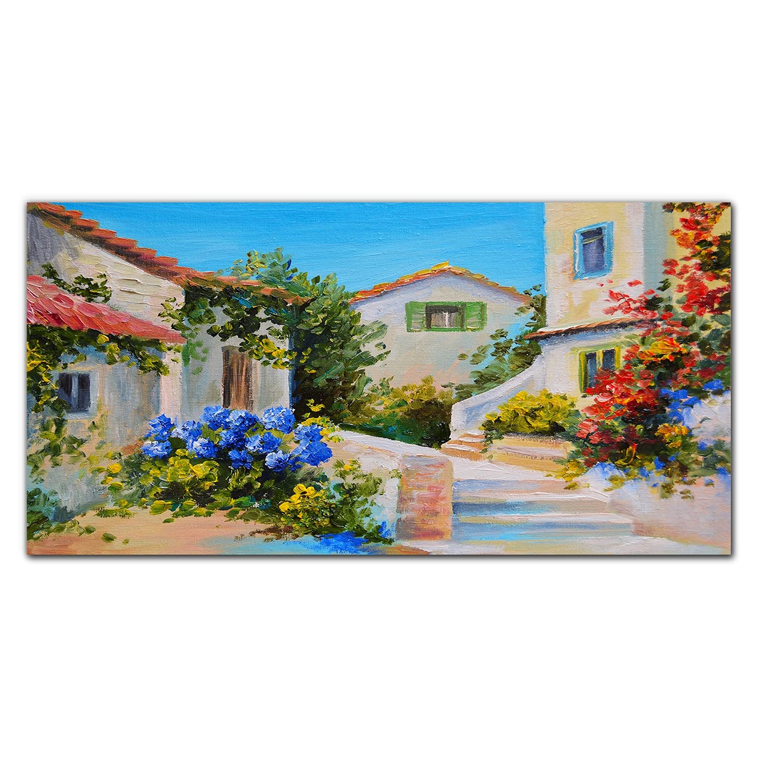 Photo sur verre acrylique fleurs de bâtiments pour salon contemporain 100x50cm - 8
