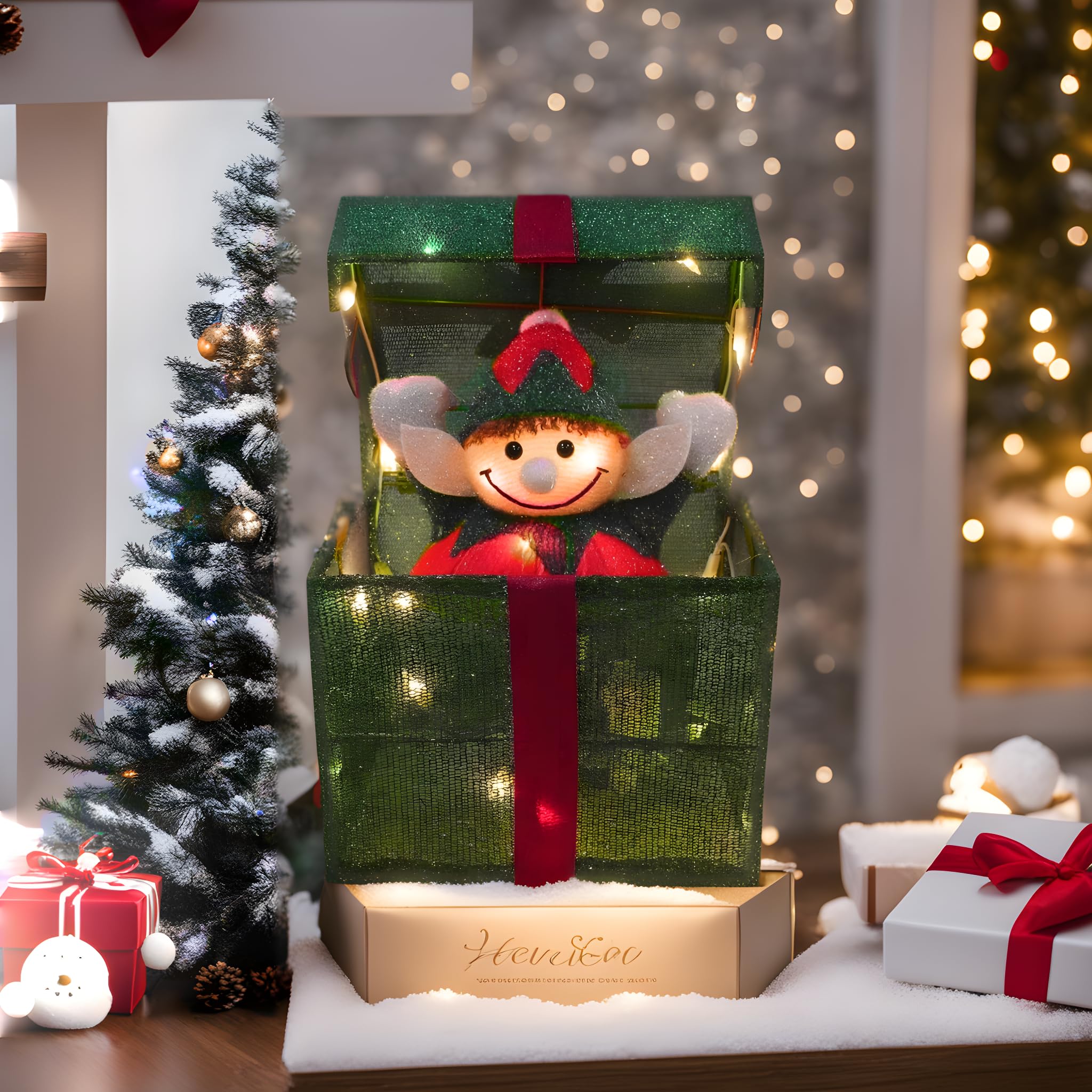 SkyMall Decorative Lighted Animated Pop Up Elf Box : Amazon.co.uk