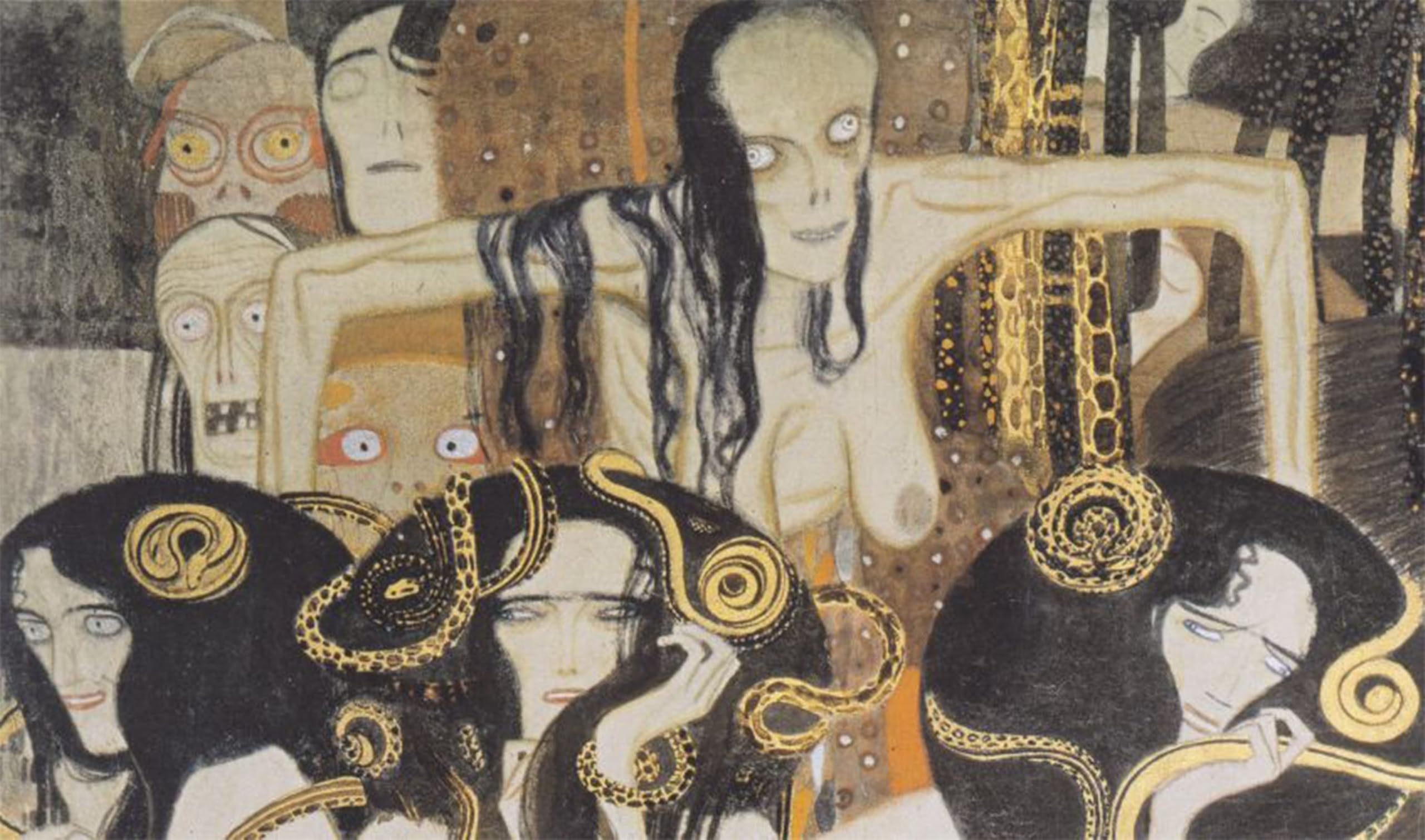 SERENDIPITP Abstract Painting Mural Print Picture Wall Decor Painting Gorgonen by Gustav Klimt Vintage Wall Artwork for Home Decor 60x90cm