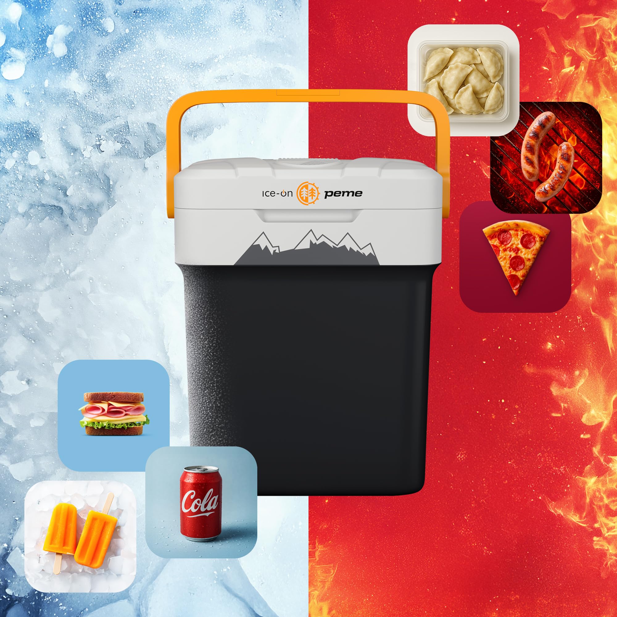 Peme Frigorifero Portatile 25,7L 12V 220-240V Elettrico Silenzioso Freezer Campeggio Auto