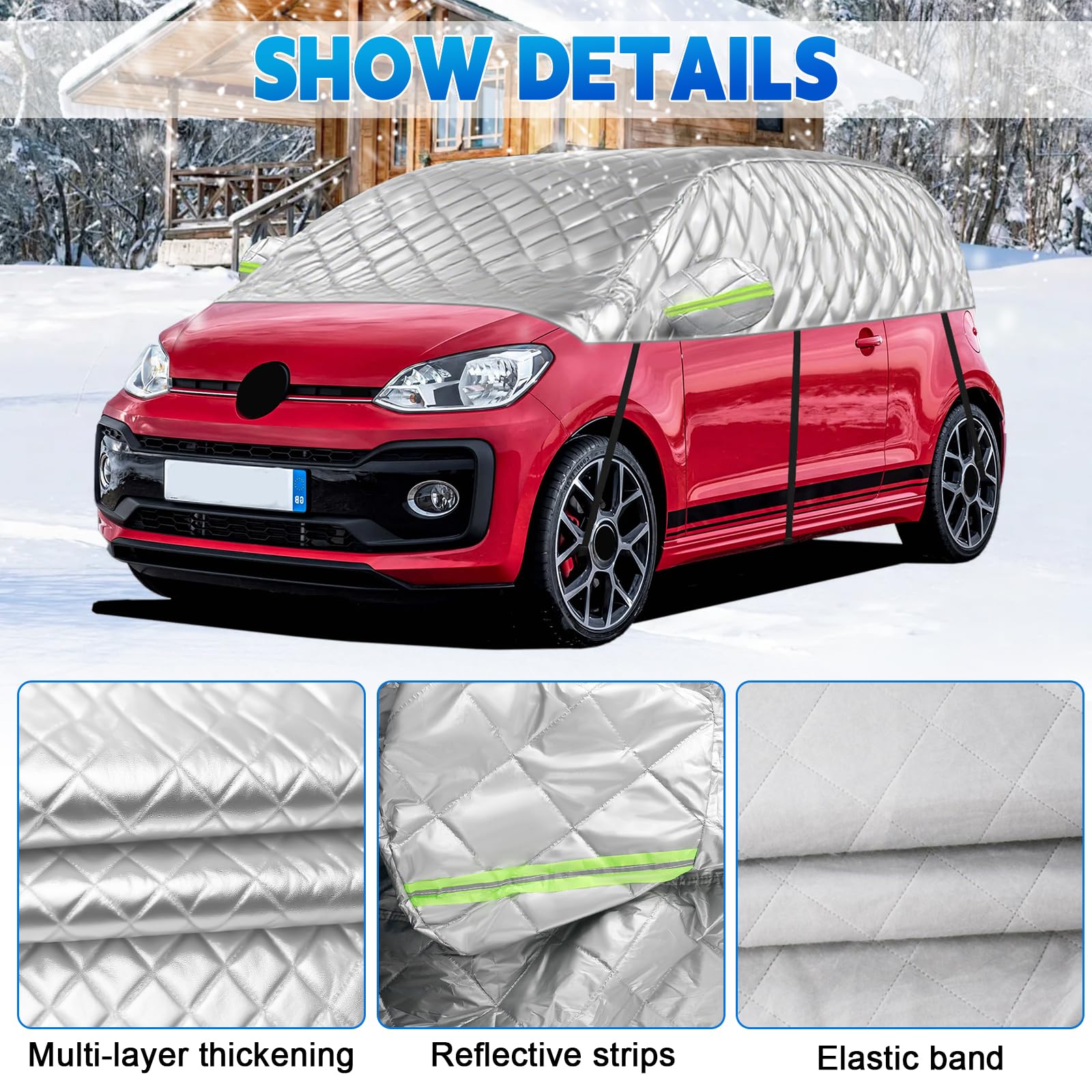 Mezza Copertura Auto Anti-grandine Sostituzione per VW UP/SEAT Mii//Skoda Citigo 2011-2024, Copertura Protezione per Tetto Morbido su Misura impermeabile, Anti-neve Mezzo Garage ispessito