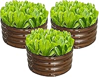 SnugNiture 3-Pc 2x2x1ft Round Galvanized Raised Garden Bed Kit - Rust-Proof Metal Planter Box for Vegetables & Flowers, Brown