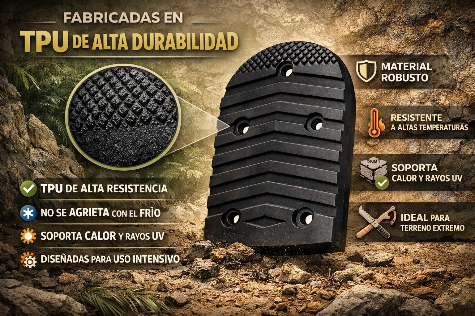 RusticHome Suela Reemplazable para Sal@Mon Montañismo, Alpinismo, Esquís, Trekking/Suelas de Repuesto para Botas Sal@Mon Symbio Vintage y Evolution