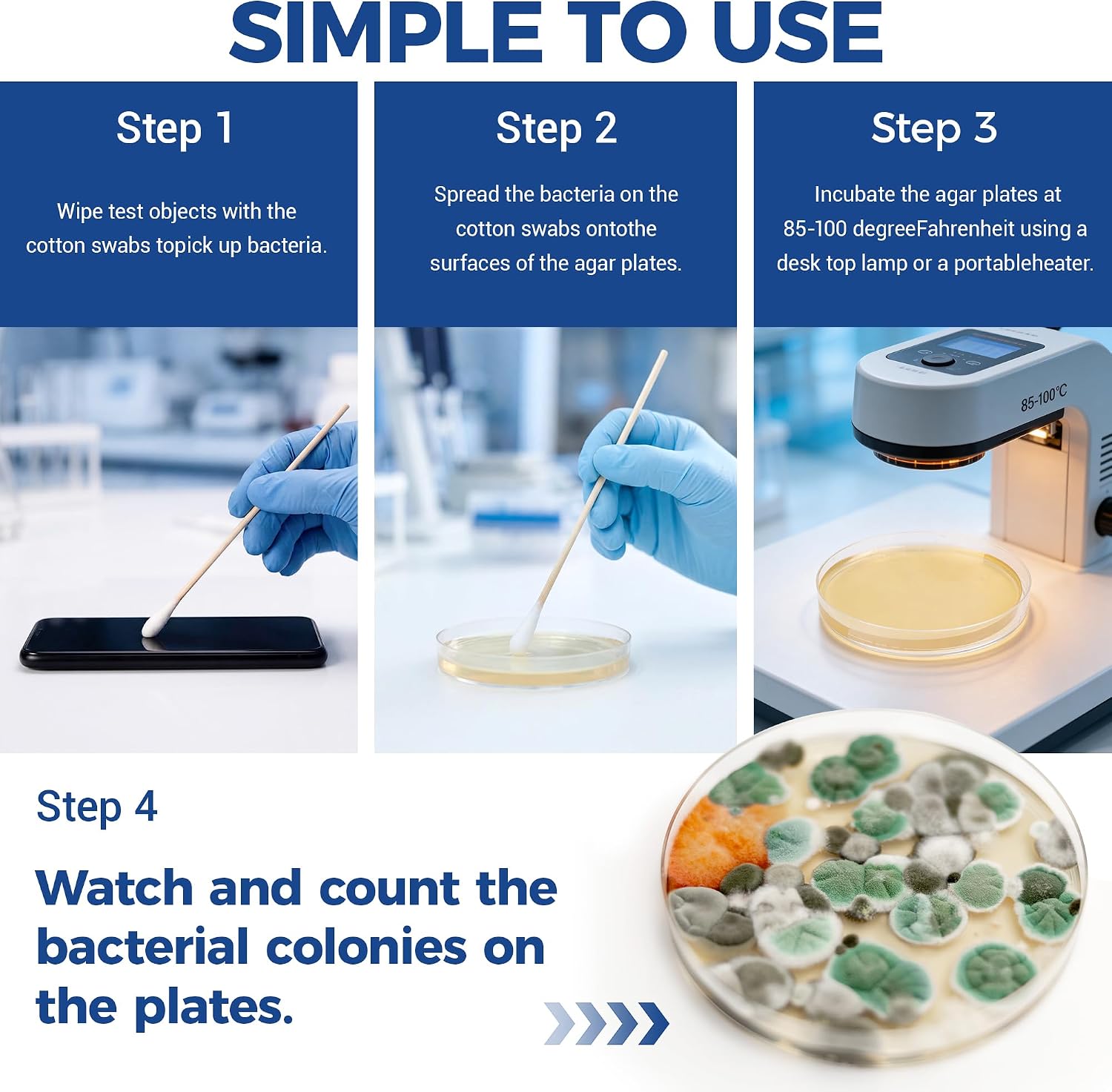 Bacteria Science Kit Petri Dishes with Agar and Swabs | Top Science Fair Project Bacteria Growing Kit | Prepoured LB-Agar Plates and Cotton Swabs | STEM for Kids Aged 6 7 8 9 10 Girls Boys Gifts