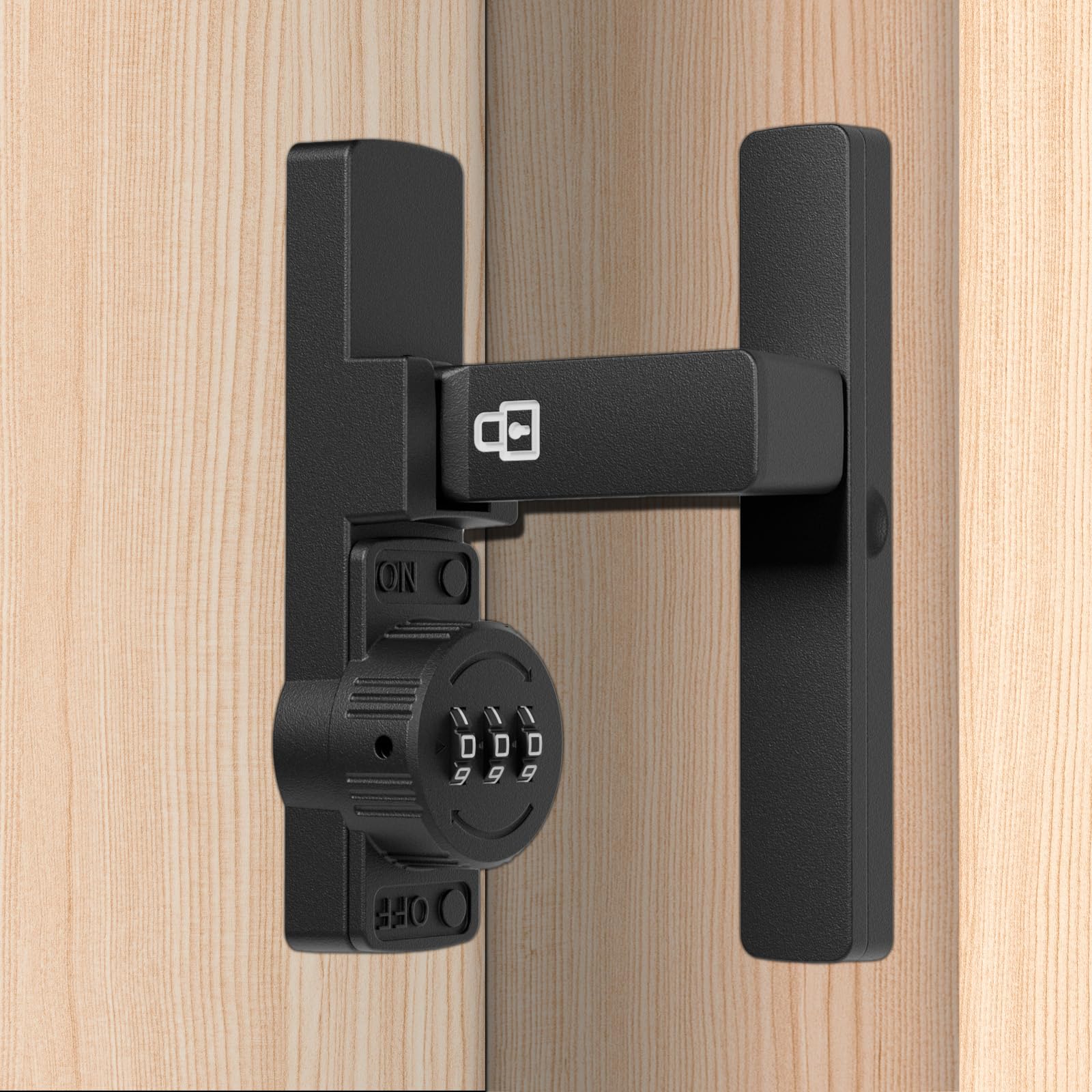 90 Degree Door Lock barn Door Lock for Doors and Windows Door Latch (Password Glow 90 Degree Black)