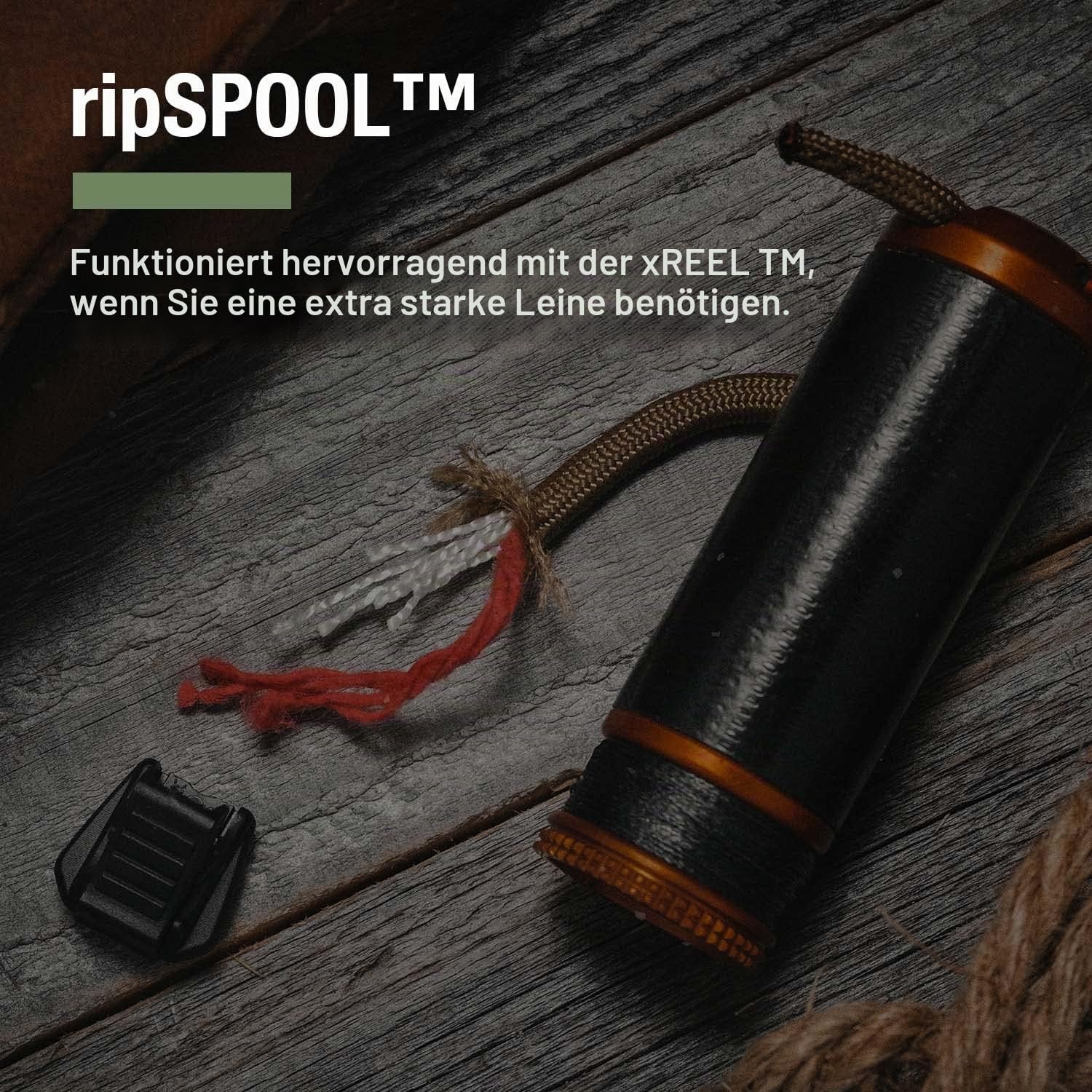 Exotac xREEL Handline Survival Pocket Fishing Kit mit Tackle Aufbewahrungsfach und flexiblem TPE Fingerriemen für optimale Rollenkontrolle, inklusive 6 Haken, 6 Split Shot und 2 Posen