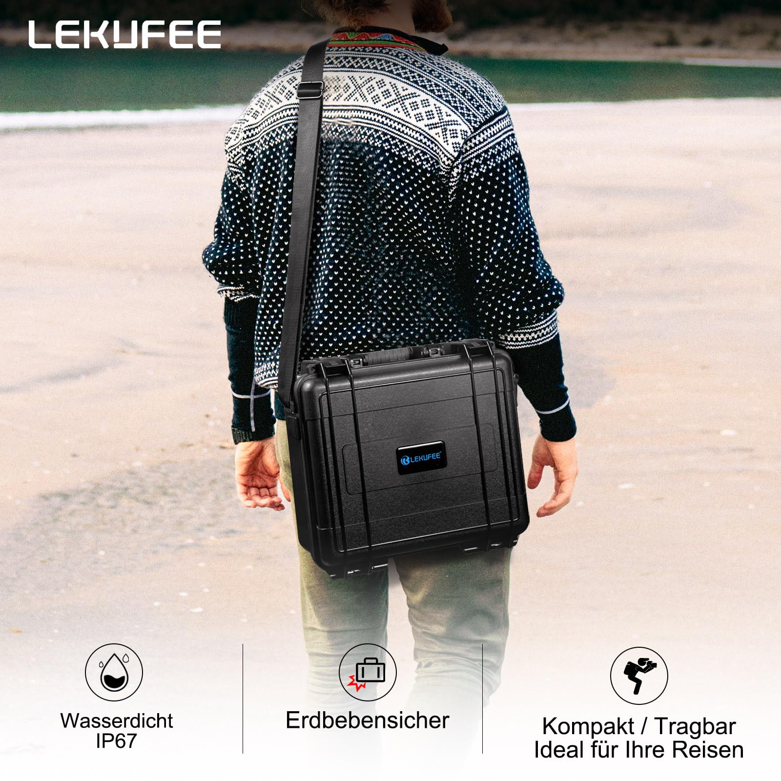 LEKUFEE Wasserdichtes Hartschalenkoffer für DJI Mini 4 Pro/3 Pro/Mini 3 Drohne,DJI RC 2/N2/N1,Goggles 3(Nicht für Goggles N3)/2/Integra,RC Motion 2 und Zubehör (nur Tasche)