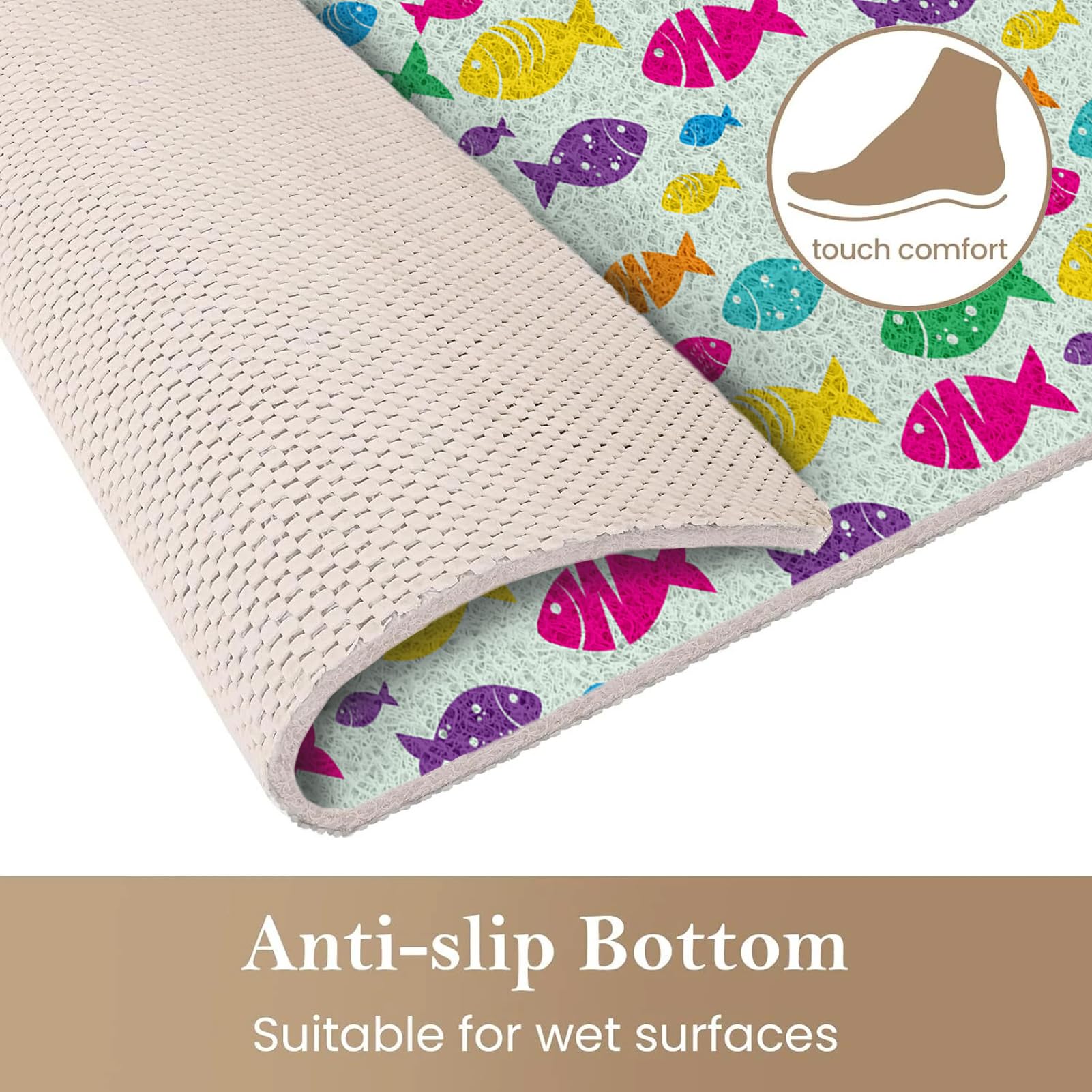 Alfombrillas de ducha antideslizantes para personas mayores, 80 x 100 cm, alfombrilla de baño antideslizante para ducha interior, alfombrillas de bañera para baño, almohadillas de baño de lufa de PVC