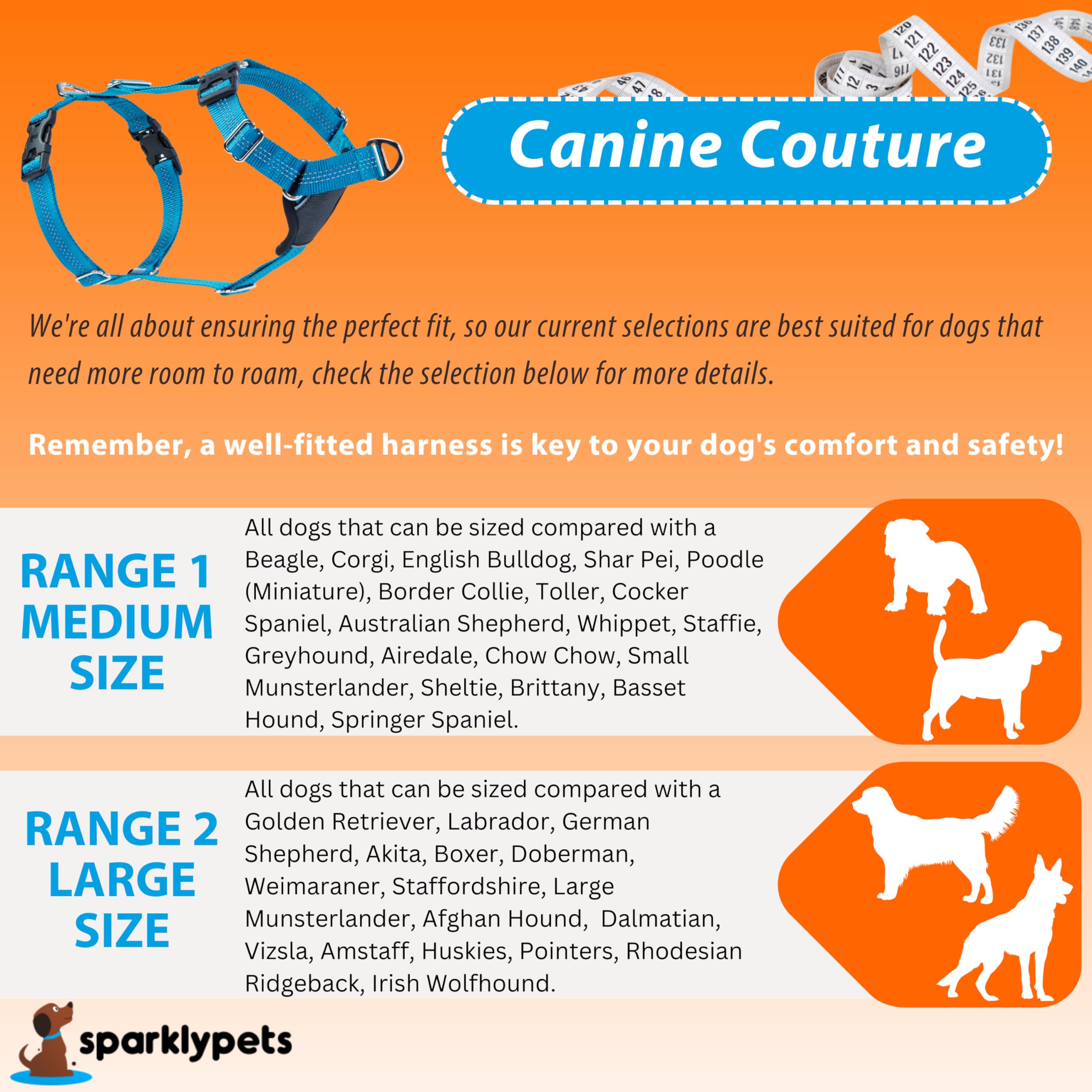 SparklyPets More Freedom Arnés de paseo para perros sin tirones en la parte delantera y trasera para razas medianas y grandes con soporte para bolsas de excrementos, cabestro para perros para todos