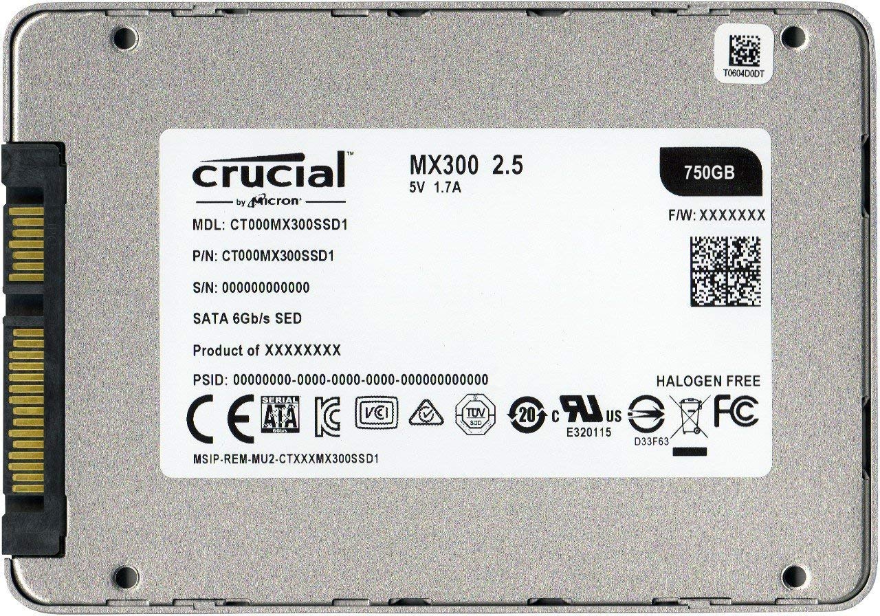 Crucial MX300 750GB SATA 2.5 Inch Internal Solid State Drive