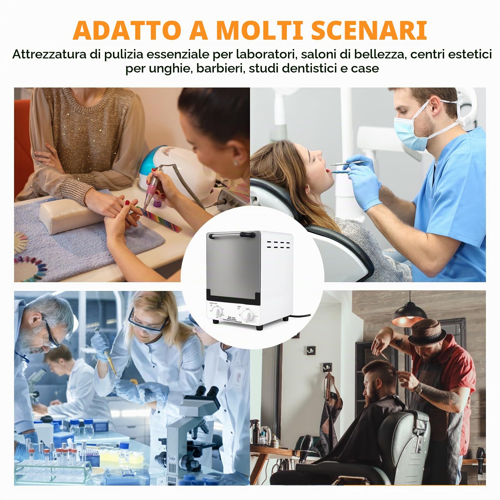 Sterilizzatore ad alta temperatura,12L sterilizzatore estetica,Autoclave sterilizzazione estetica a infrarossi,controllo temperatura e del tempo regolabili,adatto per saloni di bellezza,parrucchieri