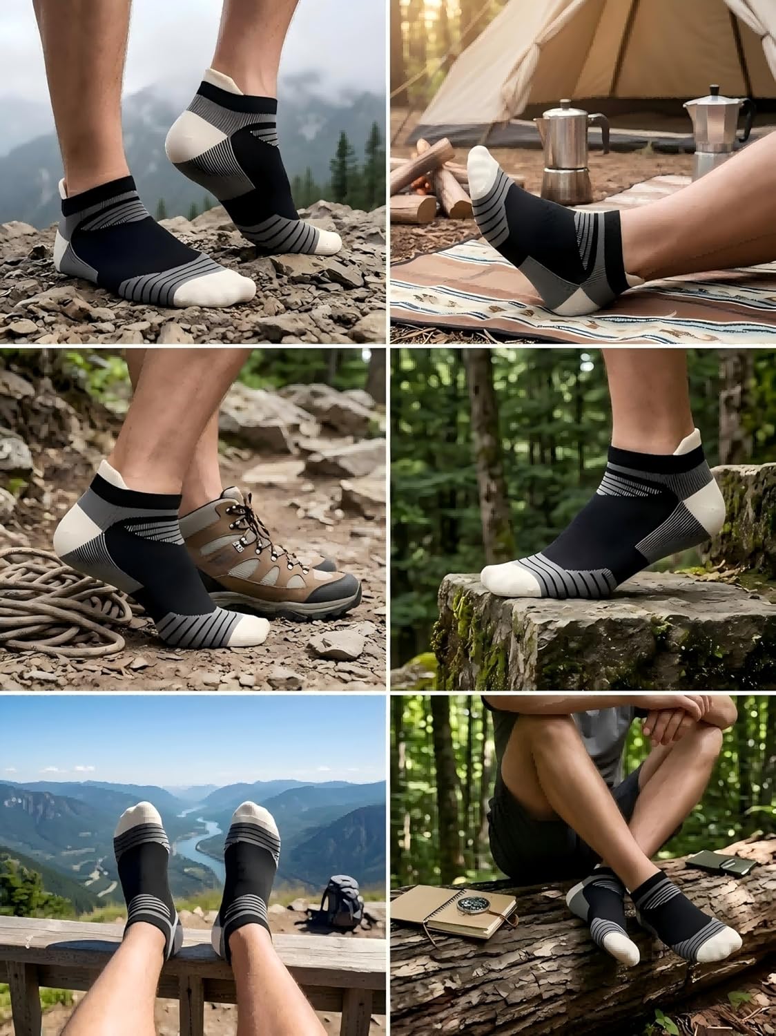 3 Pairs Men's Merino Wool Ankle Socks - 90% Fine Wool Ultra Soft Breathable Athletic Socks for Sports & Daily Wear