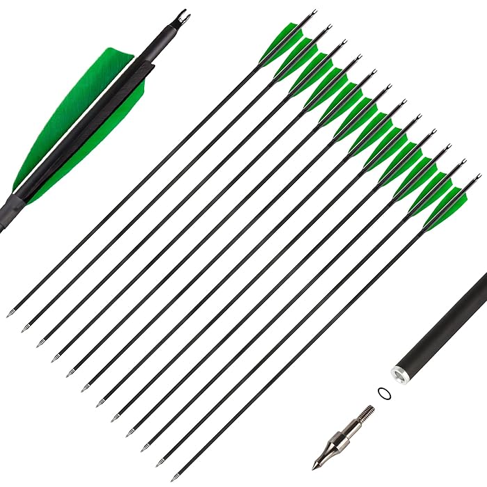 Buy The7boX Feather Arrow Carbon 31" Fiber Arrow with 4" Real Turkey