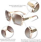 FEISEDY Women Trendy Polarized Sunglasses Oversized Sparkling Crystal Frame B2289