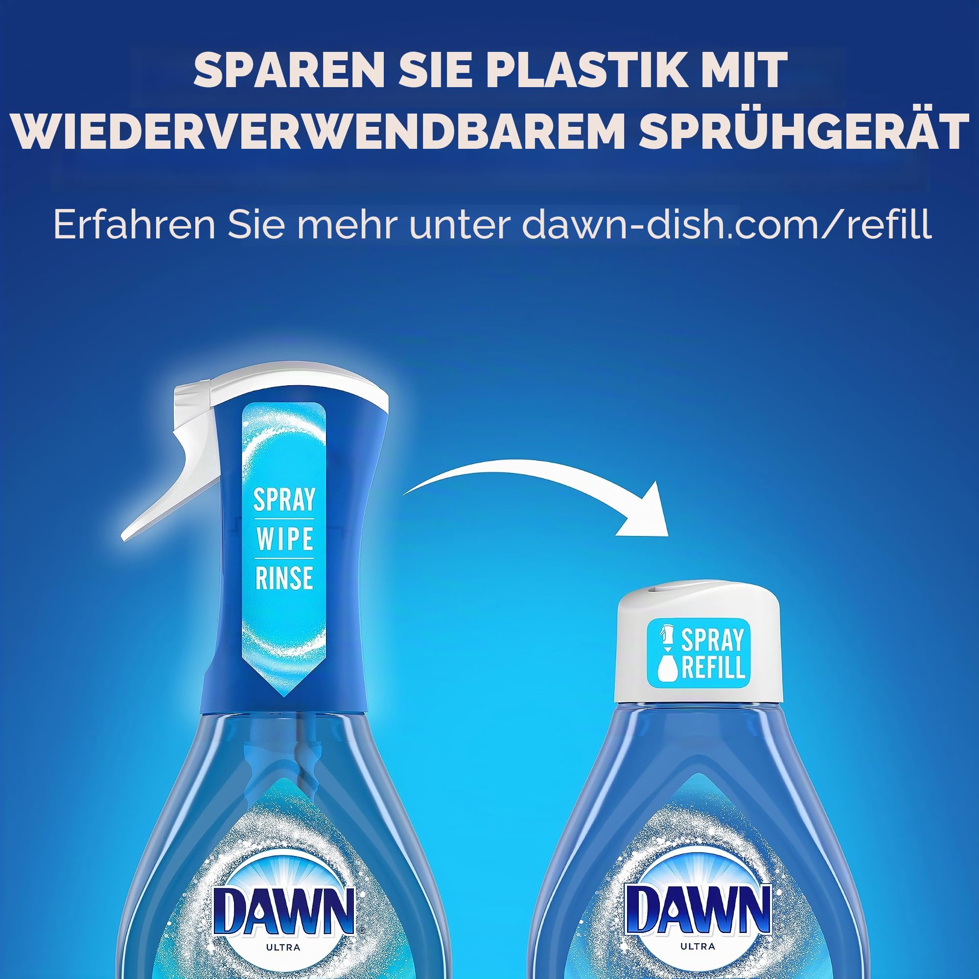 Dawn Platinum Powerwash Spülmittel, frischer Duft, 1 Spray (473 ml) + 3 Nachfüllpackungen (je 473 ml) (4 Stück)