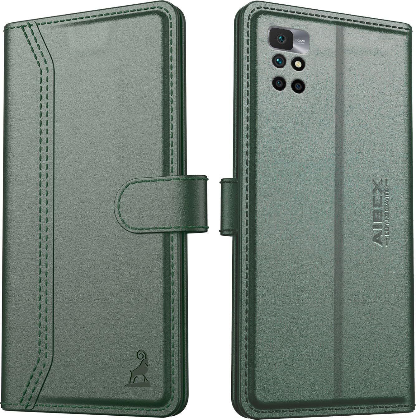 AIBEX ® Xiaomi Redmi 10 Prime Flip Cover Leather Finish | Inside TPU with Card Pockets | Wallet Stand | Complete Protection Flip Case Green (B09G3332R3) Amazon Price History, Amazon Price Tracker