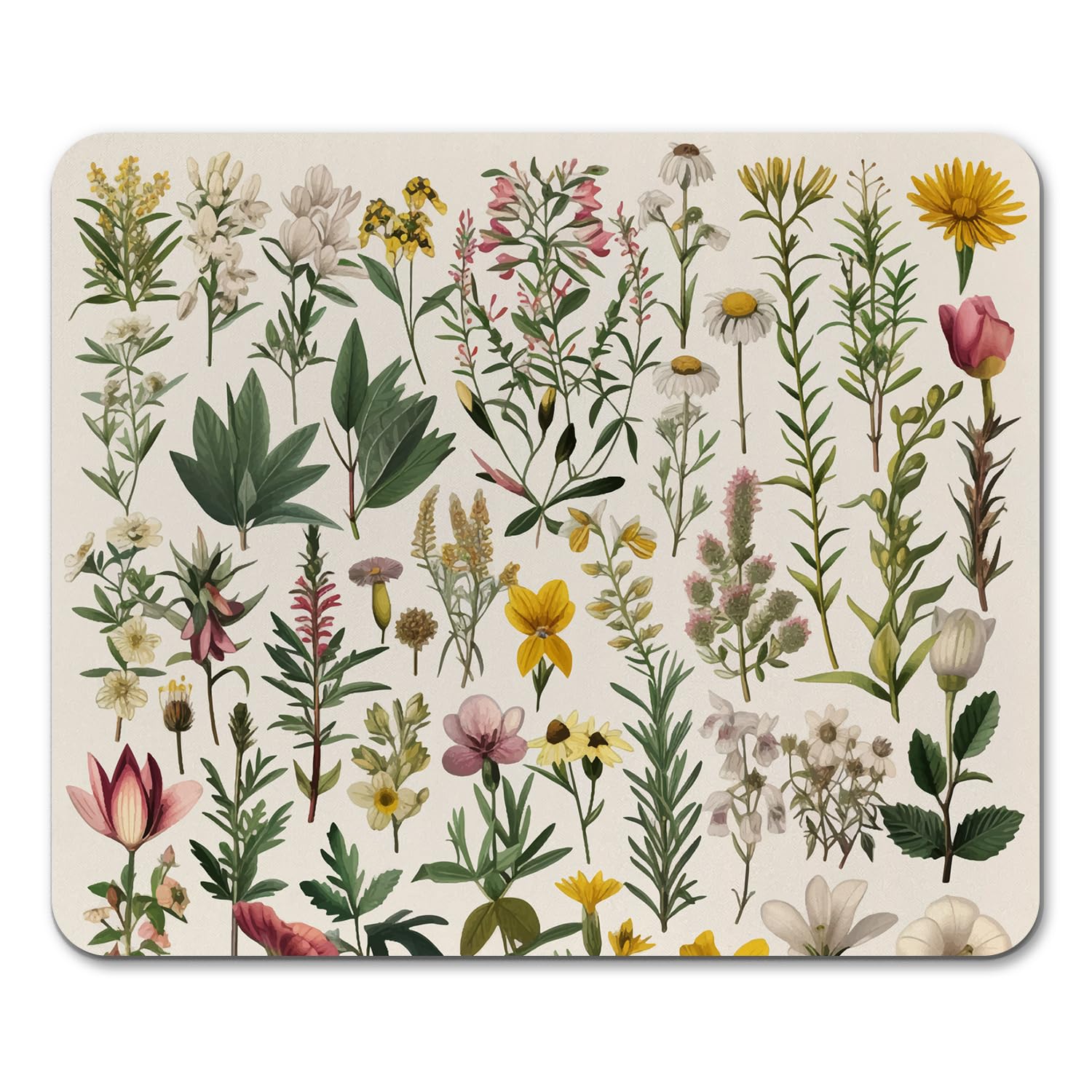 FLVGE Vintage Floral Mouse Pad - Flower Mouse Pads, Computer Gaming and Working Accessories - Nice Square, 9.5x7.9 in