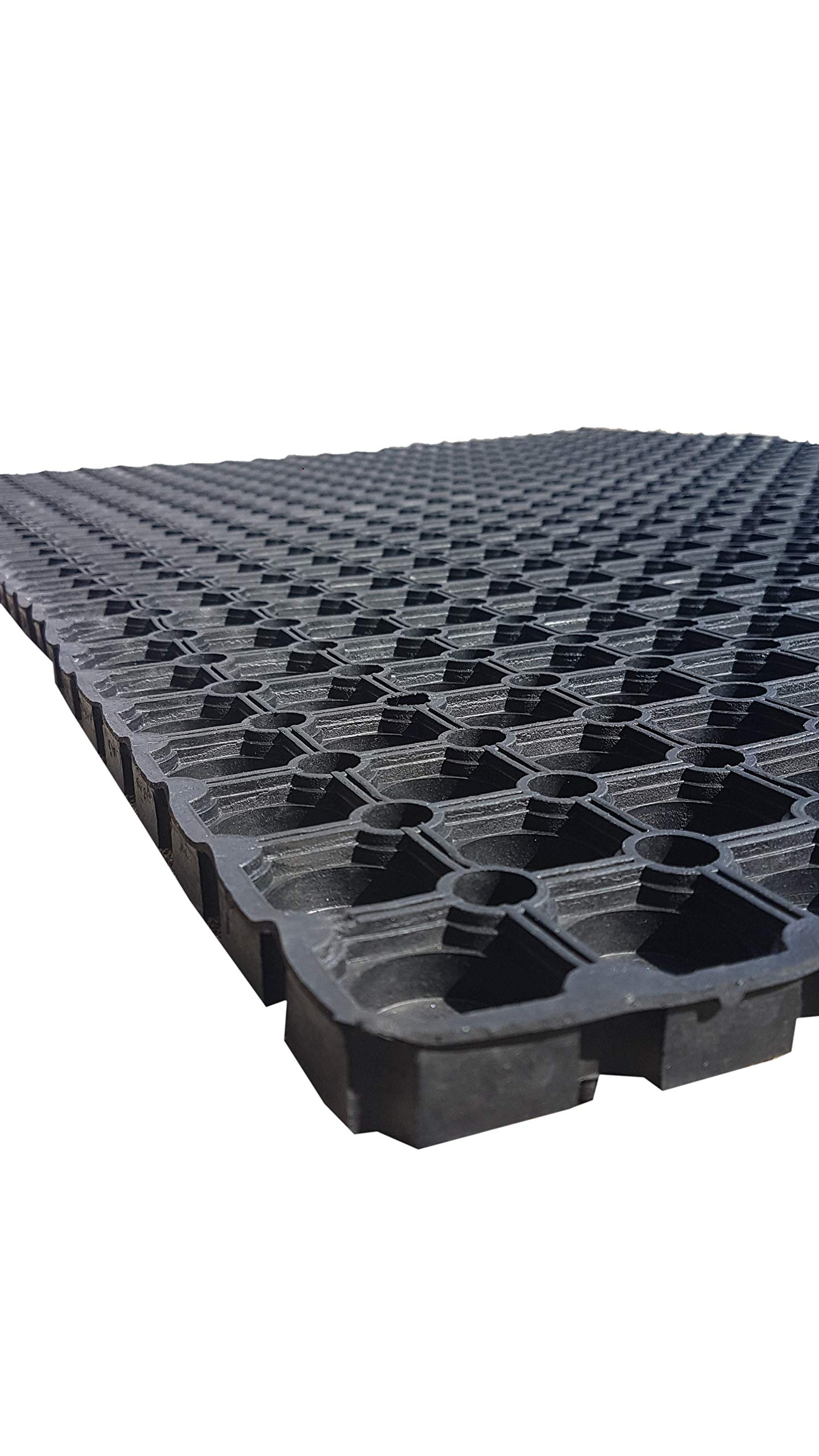 Sirocco Ringgummimatte 100×150 cm – 23 mm stark – Wabenmatte/Antirutsch Gummimatte für Außenbereich, Arbeitsplatz & Eingang – Ringmatte - wetterfest, rutschhemmend, wasserfest, zuschneidbar