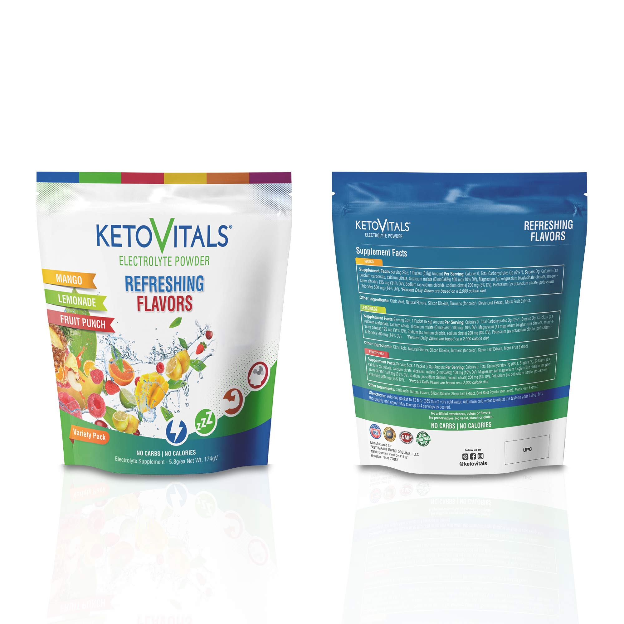 Keto Vitals Original Electrolyte Powder Stick Packs Keto Friendly