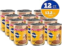 Vista 2 de Pedigree Comida húmeda suave para perros adultos picada molida con carne de res, latas de 13.2 onzas, 12