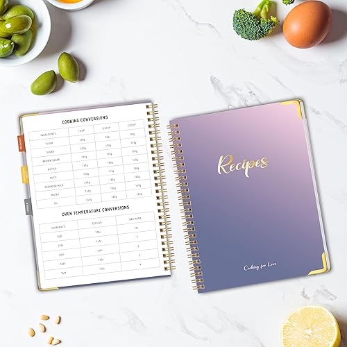 Vista 22 de Libro de recetas para escribir en tus propias recetas, libro de recetas en blanco, cuaderno de recetas de tapa dura, diario de recetas con capacidad