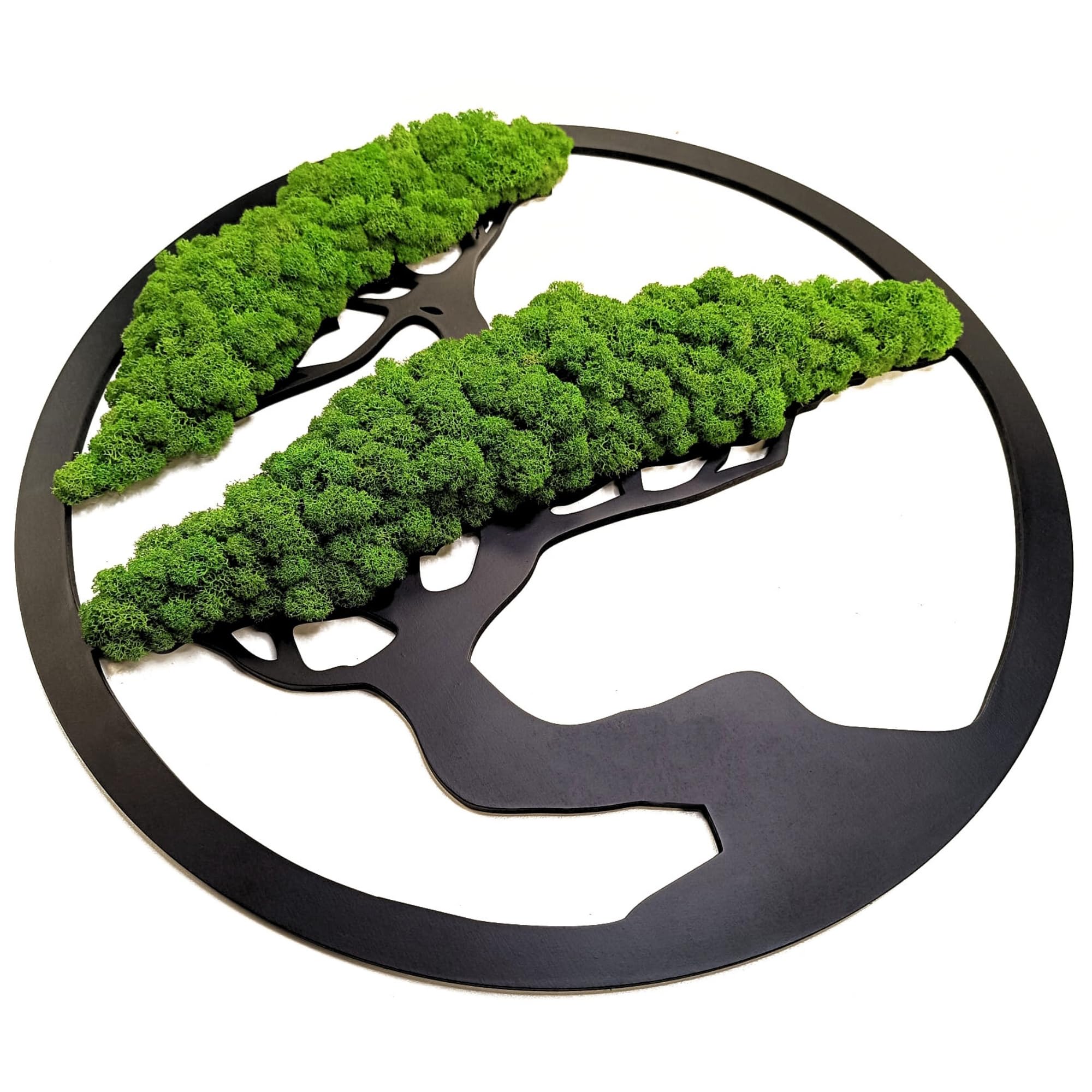 Scandinavian Moss Moosbilder Baumform Wandbild 30cm Natürliche Rohstoffe Deko Moos