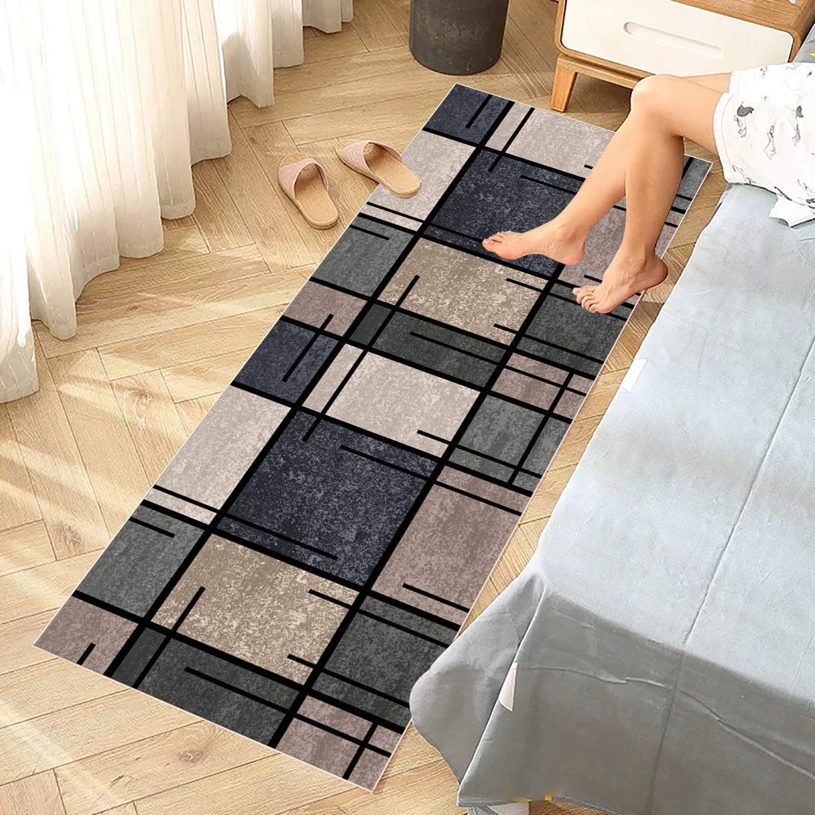 Długi dywan na korytarz dywan kuchenny zmywalny antypoślizgowy 70 x 300 cm dywan jadalnia przedpokój dywaniki dywanik dywanik korytarz korytarz do wejścia pralni salon sypialnia