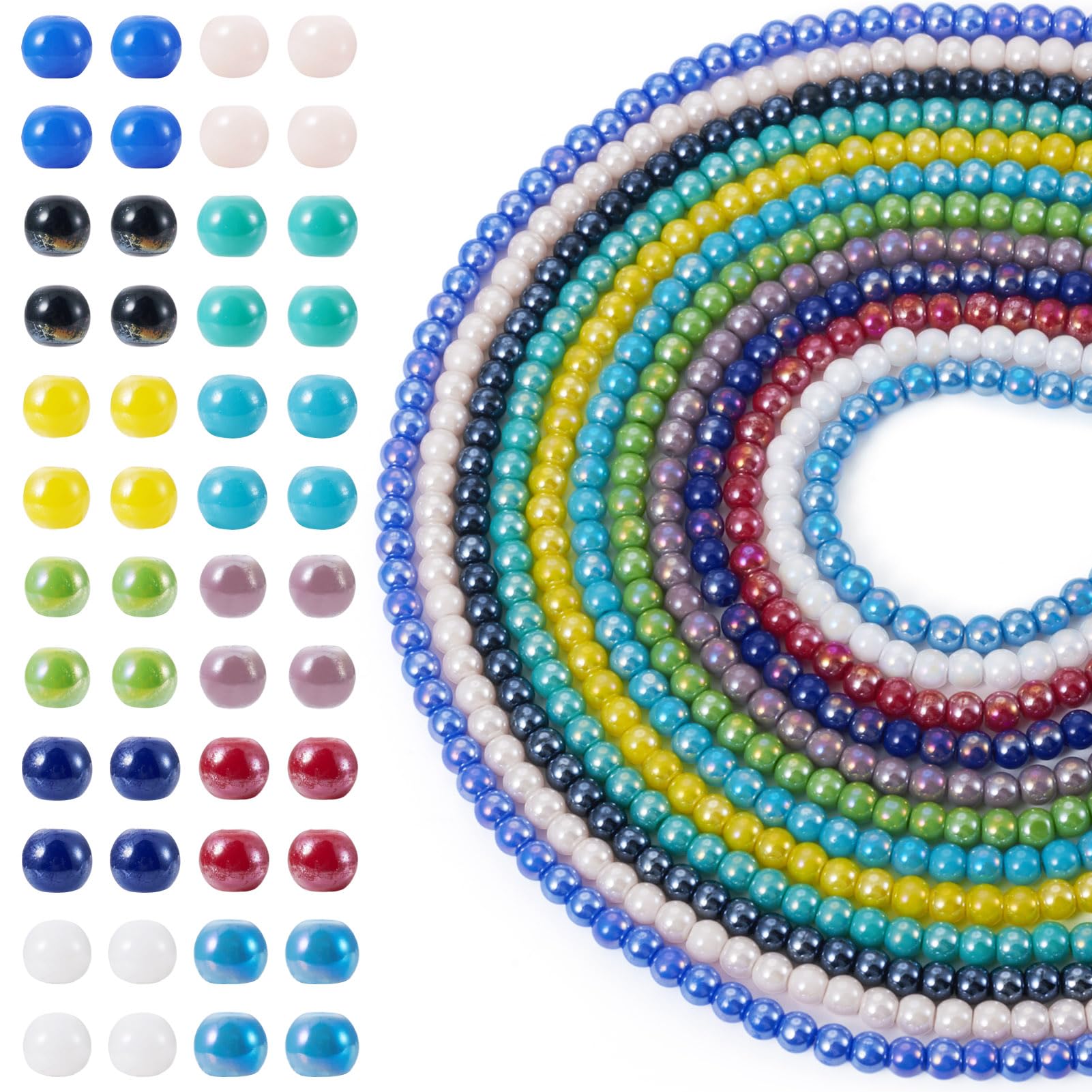 Kit perles de verre 4mm Elecrelive pour la création d'oreilles et colliers DIY