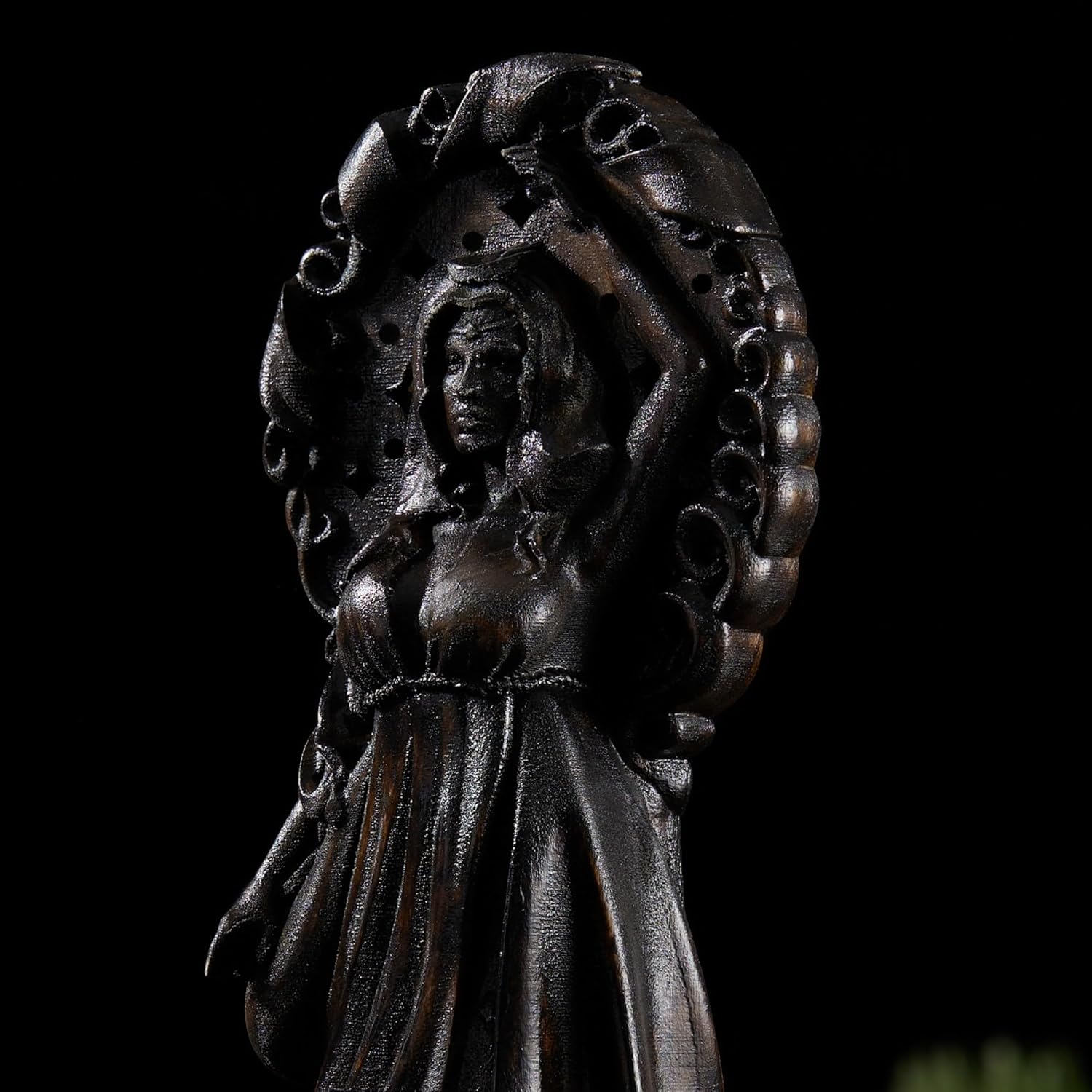 Goddess Nyx Statue, Goddess of The Night, Greek Goddess Statue, Goddess of The Moon, Greek Mythology Goddess Selene Ancient Greek Altar (Black)