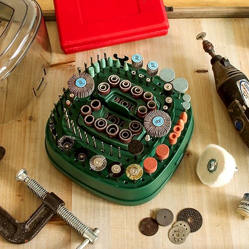 Miniatura 2 de ToolTreaux Kit de accesorios para herramientas rotativas con soporte giratorio, herramientas de manualidades de 276 piezas