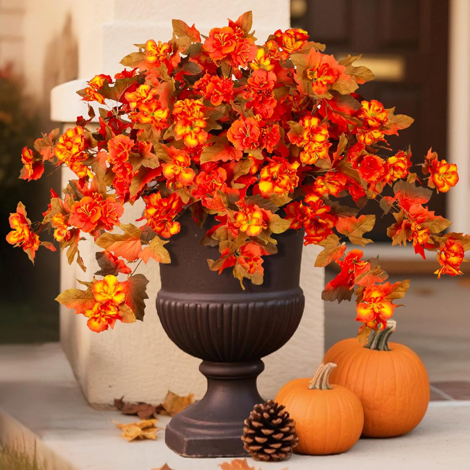 Amazon.com: Homsunny Fall Flowers for Outdoors, 2 PCS Fake Fall Flowers ...