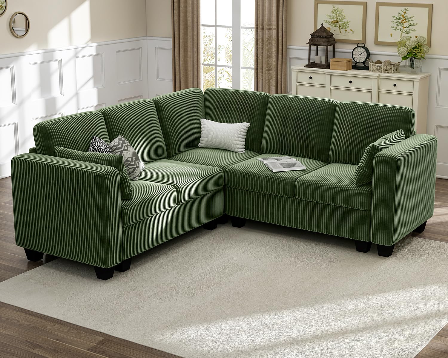 CHIC HOUSE Modular Corner Sectional Green