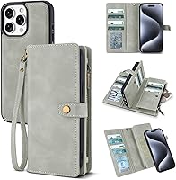 Vista 35 de TwoHead Funda tipo cartera para iPhone 12 Pro Max con tarjetero, funda magnética desmontable para teléfono 12 Pro Max, piel sintética, a prueba