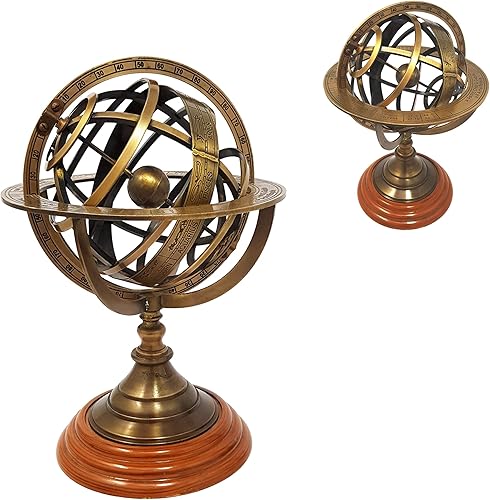Brass Nautical - Réplica de globo armilar antiguo de 8 pulgadas de alto decoración de mesa vintage y regalo