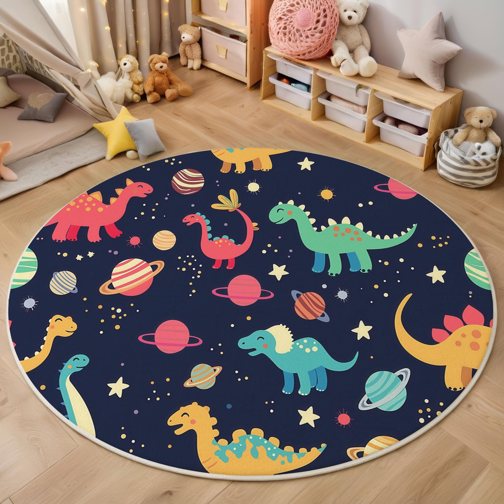 Tapis pour enfant rond de 160 cm parfait pour le salon et les jeux