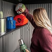 Vista 9 de LIFETIME Cobertizo de almacenamiento moderno para exteriores de 8 x 5 pies