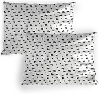 Ambesonne Star Pillow Sham Set of 2, Starry Pattern with Little Big Stars Punk Grunge Style Modern Design for Teens Room, Quality Microfiber Bedding Item for All Seasons, 36